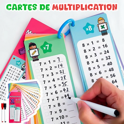15 Cartes de Multiplication à Écrire et Effacer