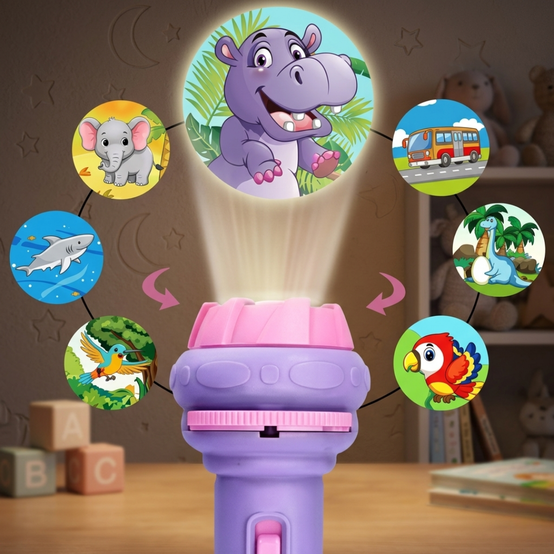 Lampe Projecteur d'Histoires Enfant - 10 Disques (80 Images