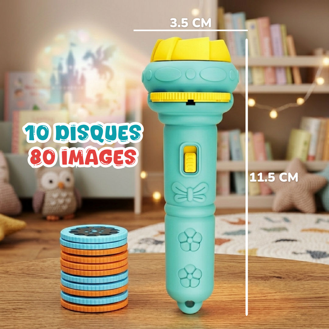 Lampe Projecteur d'Histoires Enfant - 10 Disques (80 Images