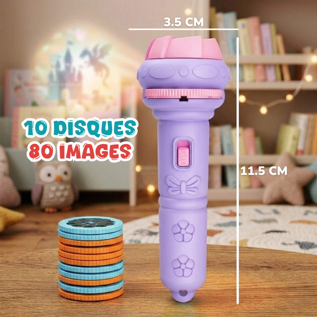 Lampe Projecteur d'Histoires Enfant - 10 Disques (80 Images