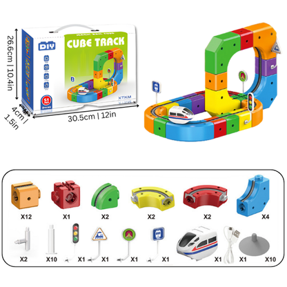 Magical Rechargeable Train Track Builder | STEM Cube System