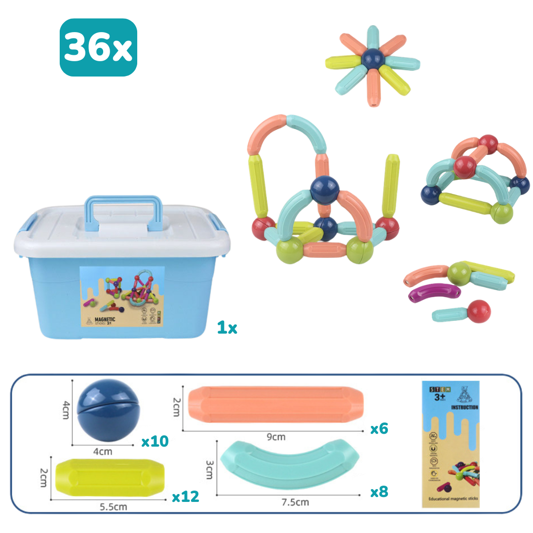 Magneti Stix - 3D Magnetic Building Blocks Set